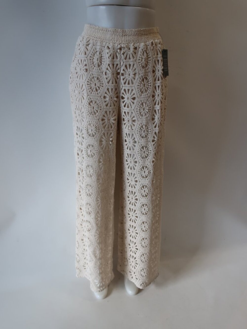 NWT Womens Misa Los Angeles Cream (Item- 211) Crochet  Pull-On Terra Pant S - Picture 11 of 15